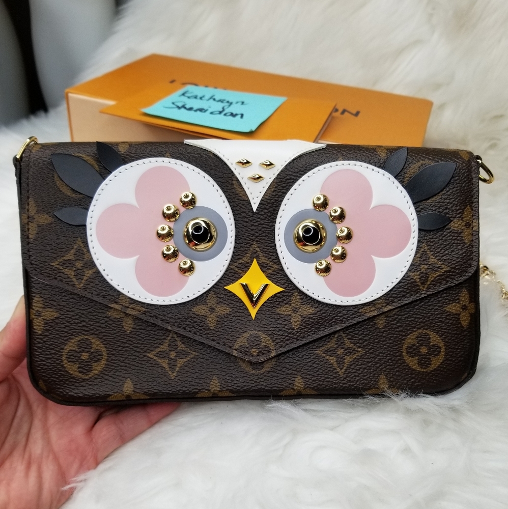 LOUIS VUITTON OWL FELICIE MONO RARE CROSSBODY BAG - Picture 4 of 8